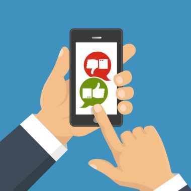 Vektör çizim. Yukarı başparmak ve parmak sembol simgesi. 