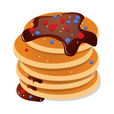 Vektör çizim. Taze lezzetli sıcak krep