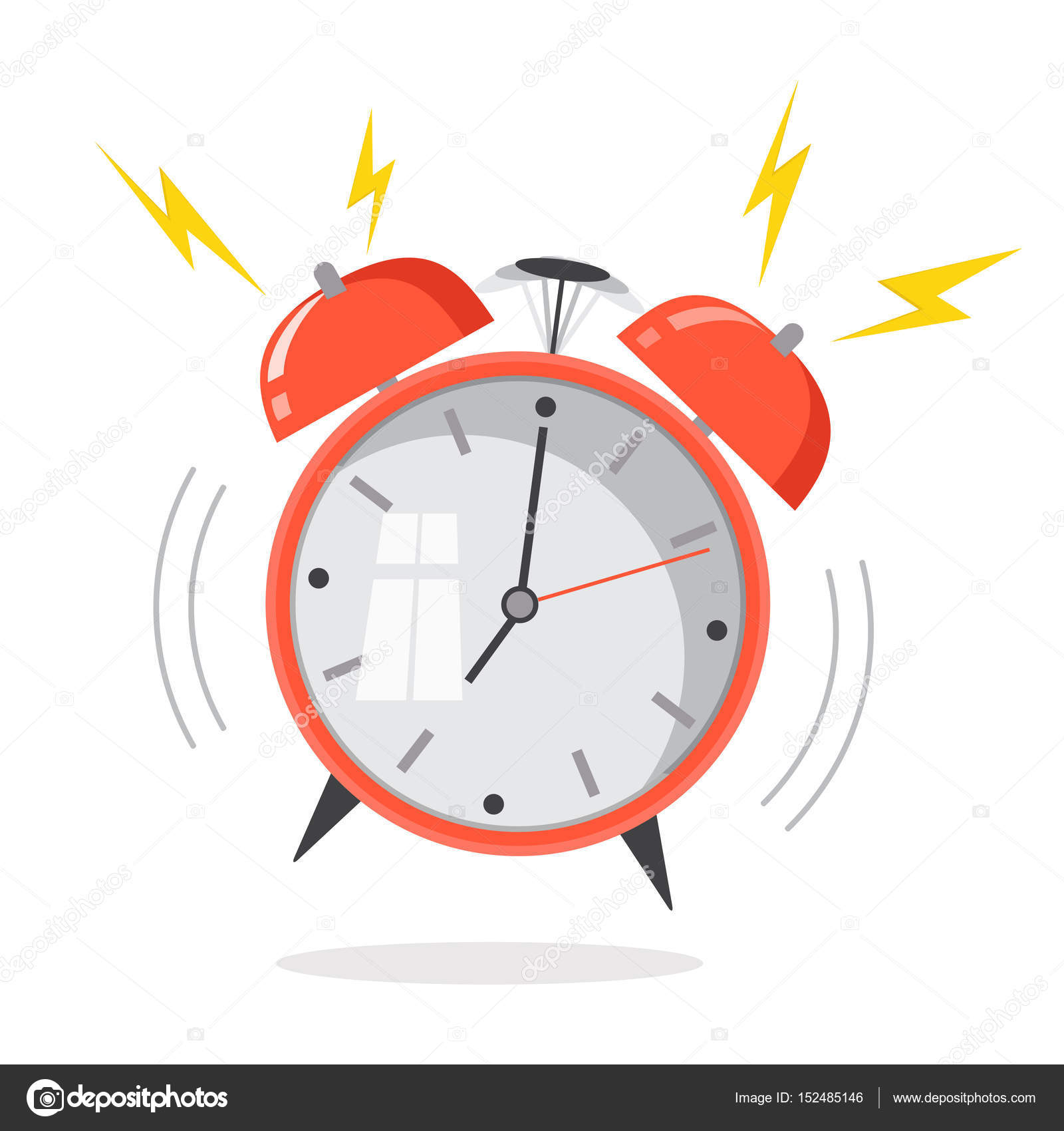 Cartoon alarm clock ringing. Wake up morning concept. Stock Vector Image by  ©Juliasart #152485146
