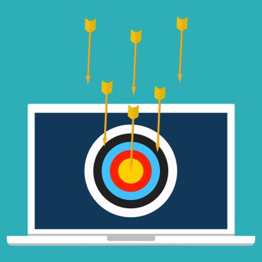 Siber suç, Ddos dos, hizmet saldırısı, kurban dizüstü bilgisayar. Vektör