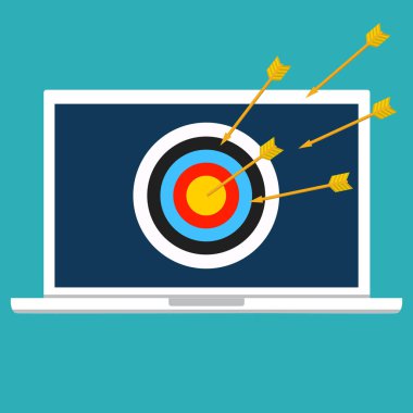 Siber suç, Ddos dos, hizmet saldırısı, kurban dizüstü bilgisayar. Vektör