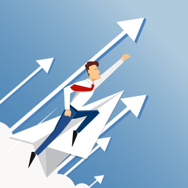 İş başarı kavramı. Bitiş çizgisi. Süper lideri