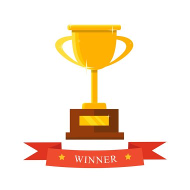 Şampiyon kupa düz simgesi. Altın kazanan Kupası. Şampiyonası