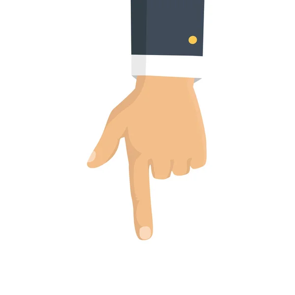 Hand met wijzende vinger. Vectorillustratie geïsoleerd. — Stockvector