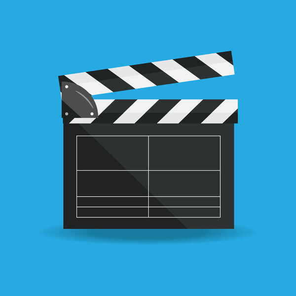 Vector illustration in flat style.Clapperboard isolated