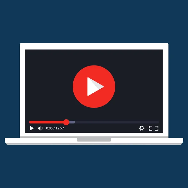 Akarsu video. Vektör. Online video kavramı. Internet video