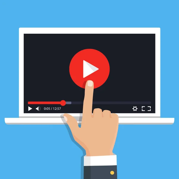 Akarsu video. Vektör. Online video kavramı. Internet video