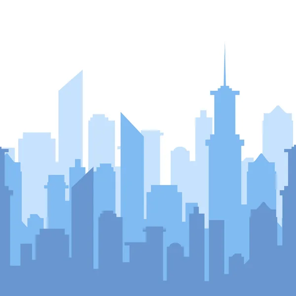 Illustration vectorielle. silhouette de ville skyline. Paysage urbain . — Image vectorielle