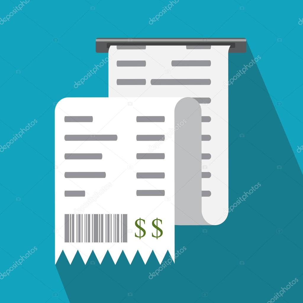 Bill, financial check, reciept. Vector illustration