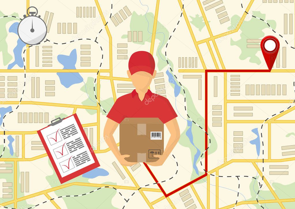 Vector illutration of fast delivery service. Express delivery