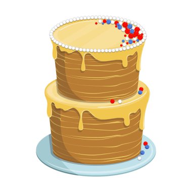 Tatlı bisküvi pasta doğum günü veya düğün tatil için sır ile