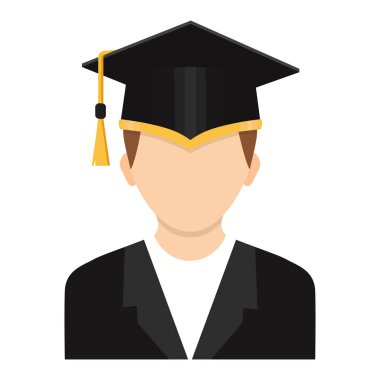 Bir kolej veya okul mezunu'nın şapkalı mezunu