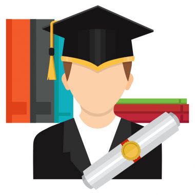 Bir kolej veya okul mezunu'nın şapkalı mezunu