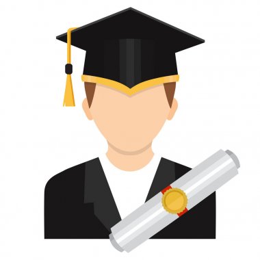 Bir kolej veya okul mezunu'nın şapkalı mezunu