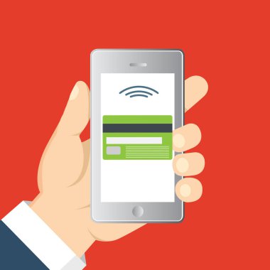 Vektör düz çizim. Düz çizgi film tarzı. Para gönder