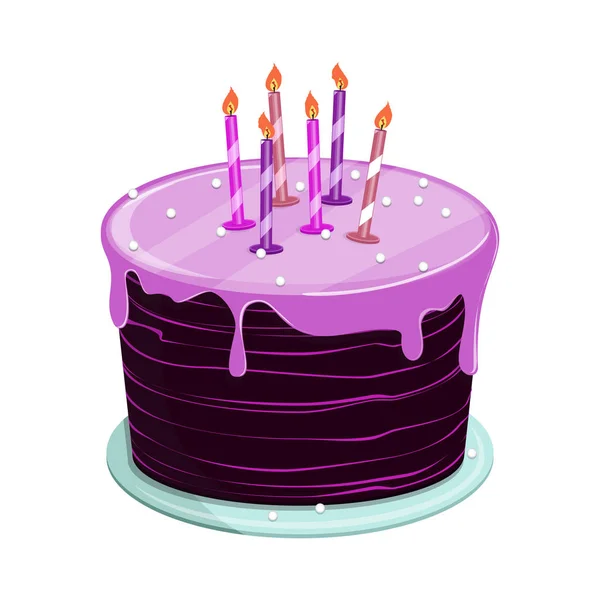 Γλυκό μπισκότο τούρτα με γλάσο για γενέθλια ή γαμήλιων διακοπών — Διανυσματικό Αρχείο