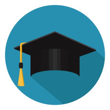 Akademik mezuniyet kep üzerinde arka izole. Vektör