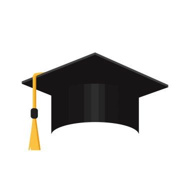 Akademik mezuniyet kep üzerinde arka izole. Vektör