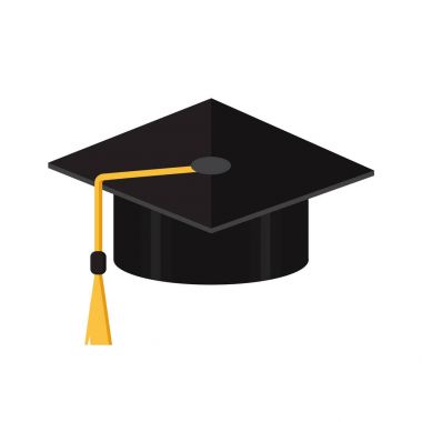 Akademik mezuniyet kep üzerinde arka izole. Vektör