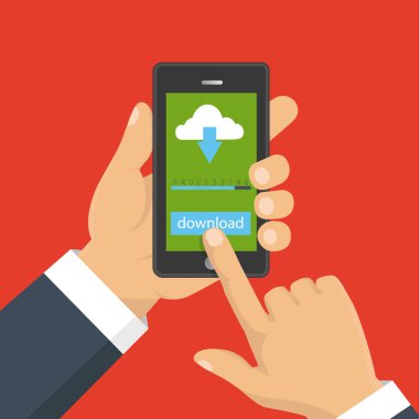 Belge, infographics indiriyor. Düz tasarım. Dosya karşıdan yükleme