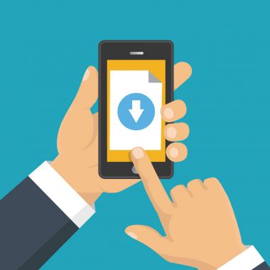 Belge, infographics indiriyor. Düz tasarım. Dosya karşıdan yükleme