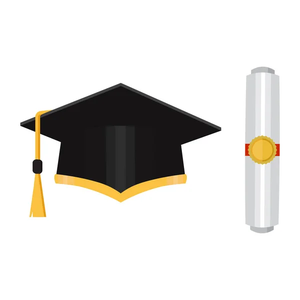 Academic graduation cap isolated on the background. Vector — Stock Vector