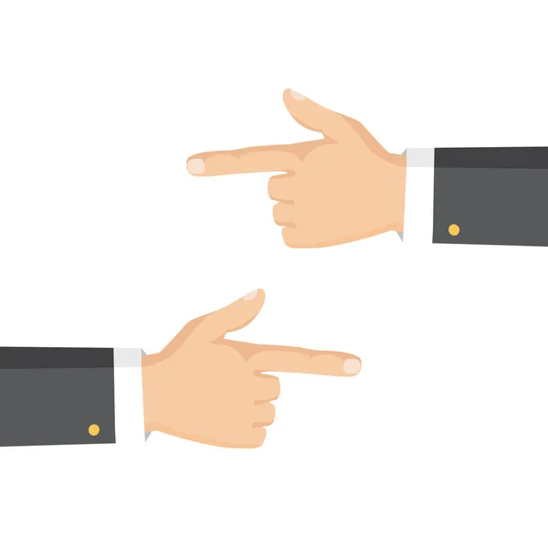 Hand with pointing finger left and right side. Flat style. Vector — Stock Vector