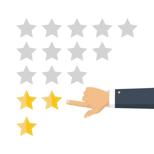 Gouden sterren rating. Feedback, reputatie en kwaliteit concept. — Gratis stockfoto