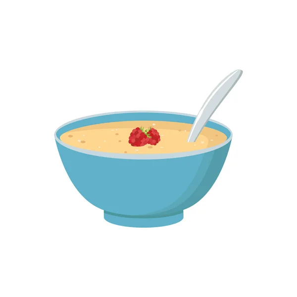 Cereal bowl with milk, smoothie isolated on white background. — Stock Vector