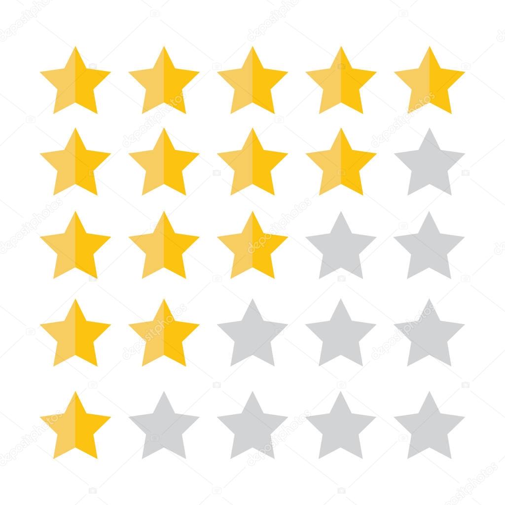 Rating golden stars. Feedback, reputation and quality concept.