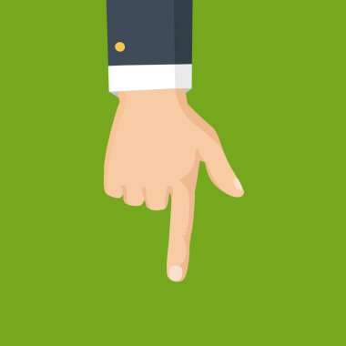 El işaret parmağı. İzole vektör çizim.