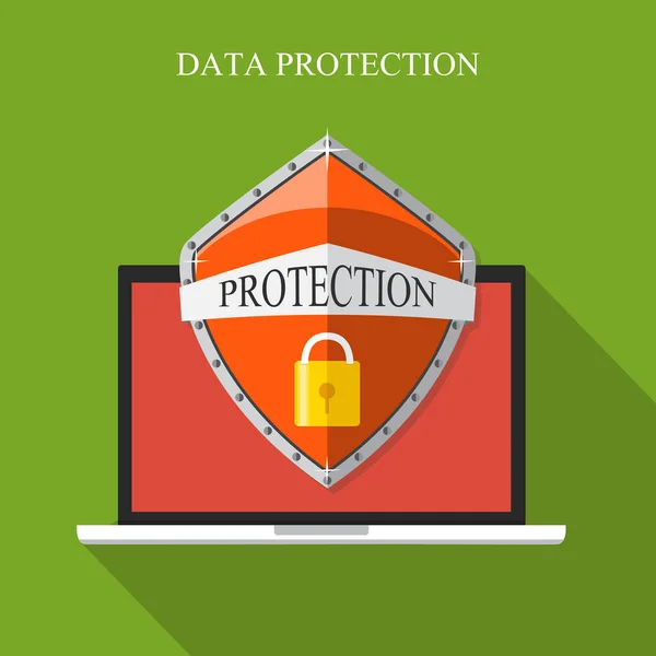 Számítógépes biztonság, biztonsági központ, online biztonság, adatvédelem — Stock Vector