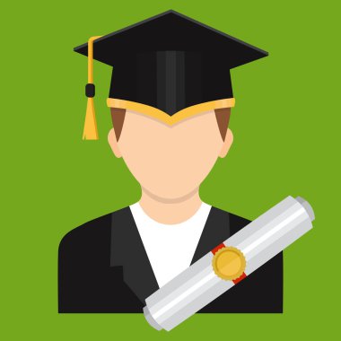 Bir kolej veya okul mezunu'nın şapkalı mezunu