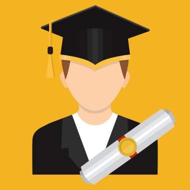 Bir kolej veya okul mezunu'nın şapkalı mezunu