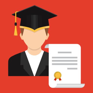 Bir kolej veya okul mezunu'nın şapkalı mezunu
