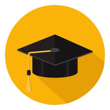 Akademik mezuniyet kep üzerinde arka izole. Vektör