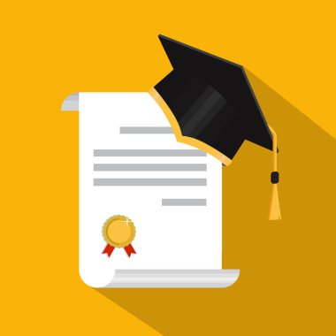 Akademik mezuniyet kep üzerinde arka izole. Vektör