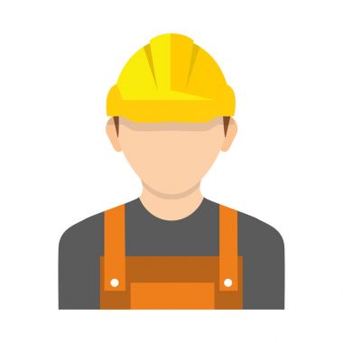 İnşaat işçisi, arka plan üzerinde izole Oluşturucusu simgesi. İşçi