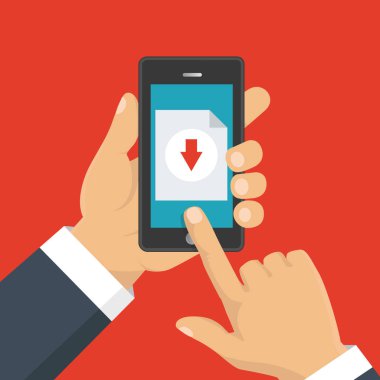 Belge, infographics indiriyor. Düz tasarım. Dosya karşıdan yükleme