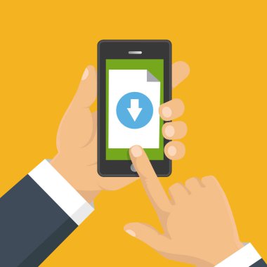 Belge, infographics indiriyor. Düz tasarım. Dosya karşıdan yükleme