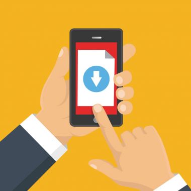 Belge, infographics indiriyor. Düz tasarım. Dosya karşıdan yükleme