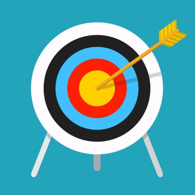 Bir hedefi vurmak ok. İş kavramı. İzole simgesi 