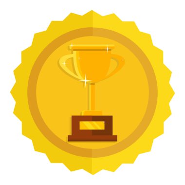 Şampiyon kupa düz simgesi. Altın kazanan Kupası. Şampiyonası