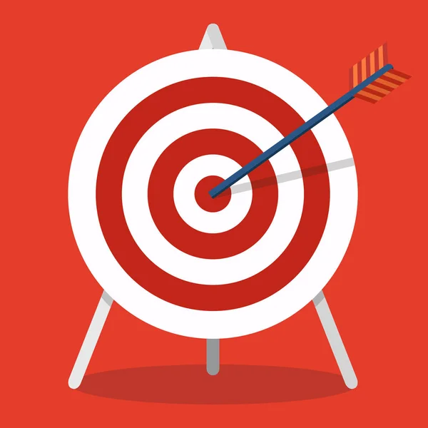 Arrow hitting a target. Business concept.Icon isolated — Stock Vector