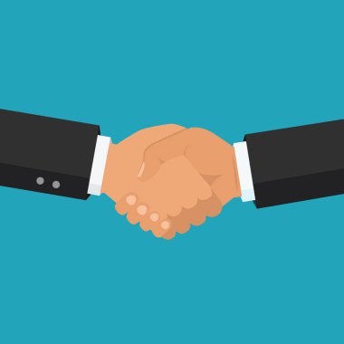 Vektör iş ortaklığı çizim. El sıkışma.