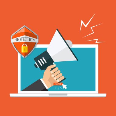 Pazarlama konsept tasarımı, vektör çizim, düz stil e-posta