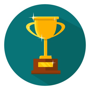 Şampiyon kupa düz simgesi. Altın kazanan Kupası. Şampiyonası