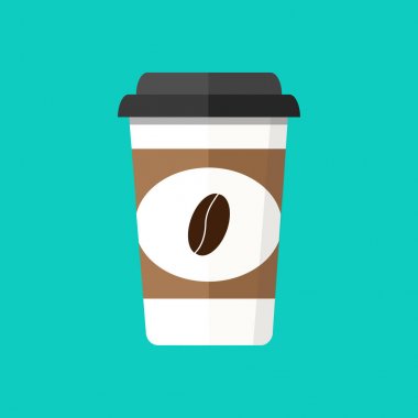 Kahve çekirdekleri ile Kağıt kahve fincanı, arka planda izole.