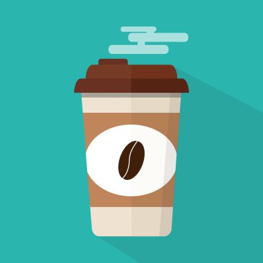 Kahve çekirdekleri ile Kağıt kahve fincanı, arka planda izole.