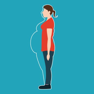 Vektör illüstrasyon. Kalın bir vücutta ince kadın figürleri. 